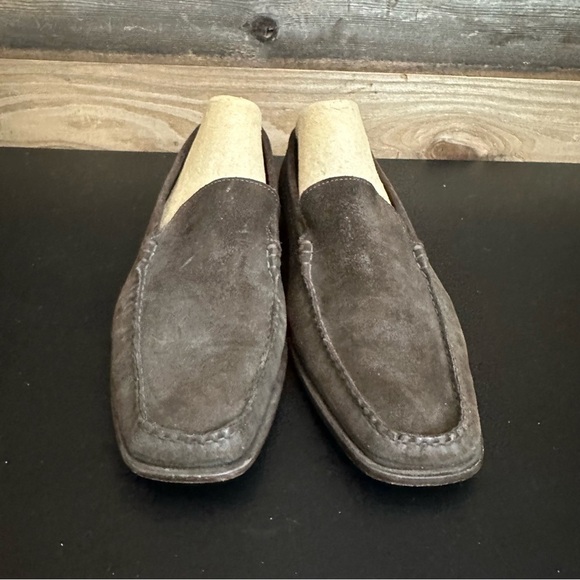 Johnston & Murphy Mens Size 10M Slip On Loafers Brown Suede Sheepskin Leather - Picture 5 of 10